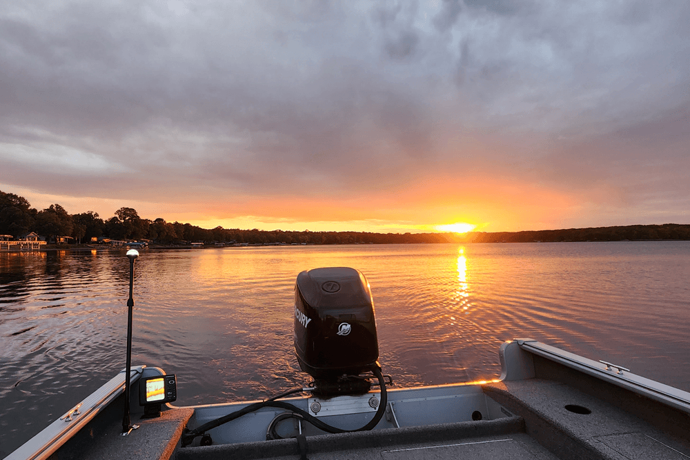 Fishing boat at sunset